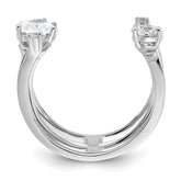Sterling Silver Rhodium-plated CZ Adjustable Ring